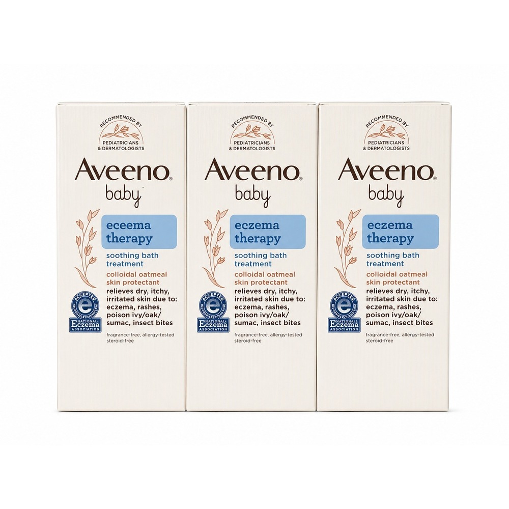 Aveeno Baby Eczema Therapy Soothing Bath Treatment 3 Boxes 15 Packs Total NIP